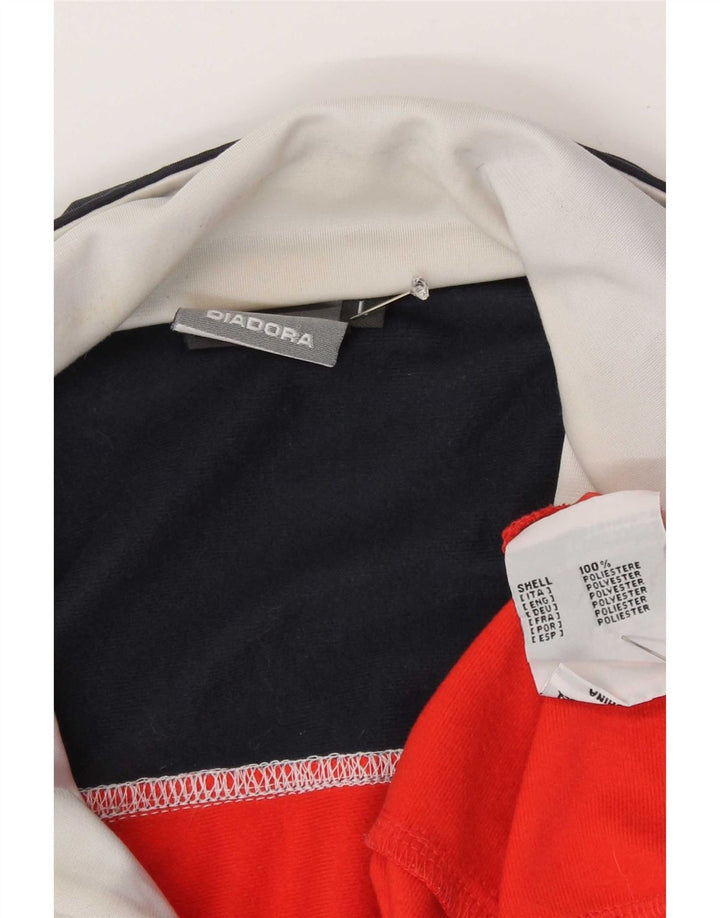 Giacca da tuta da uomo Diadora Large rossa in poliestere color block