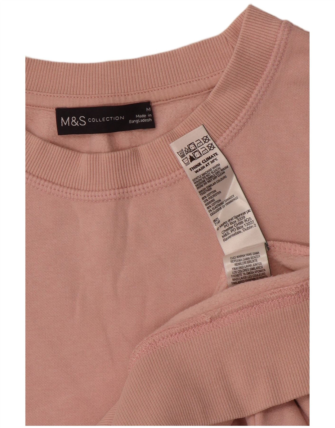 Felpa oversize da donna Marks & Spencer UK 14 cotone rosa medio