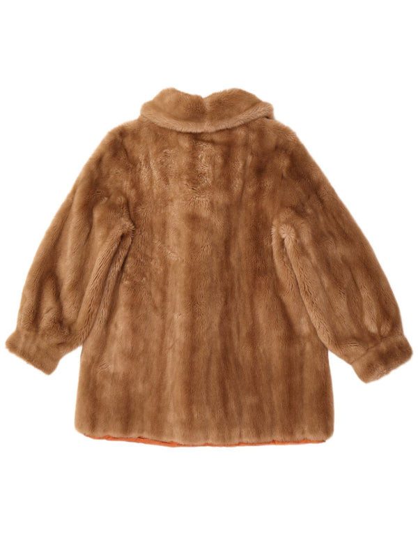 Cappotto in pelliccia sintetica da donna Tissavel UK 10 piccolo acrilico marrone