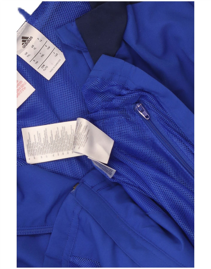 Giacca da tuta da ragazzo Adidas 15-16 anni XL Blu Colourblock Poliestere