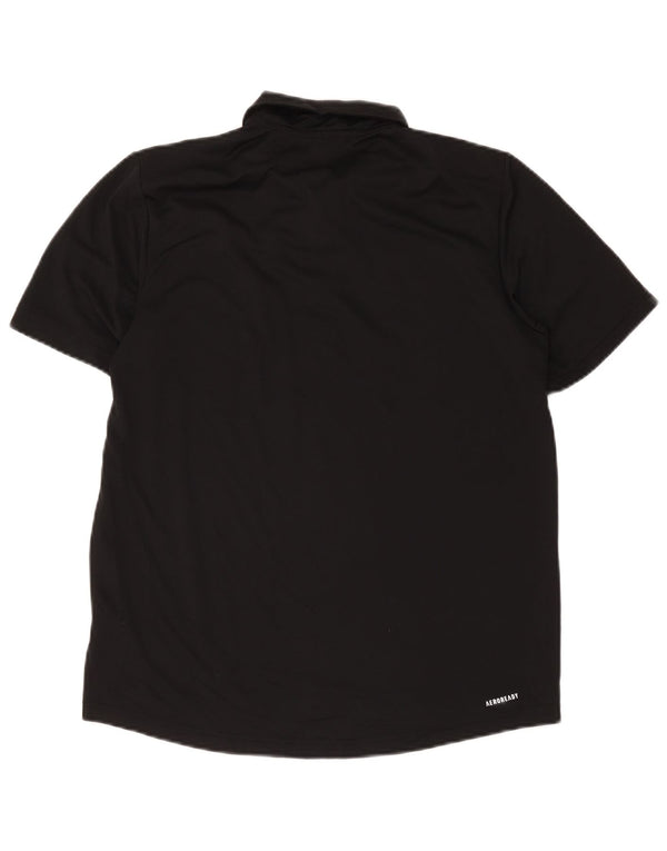 Polo Adidas Aeroready da uomo in poliestere nero medio