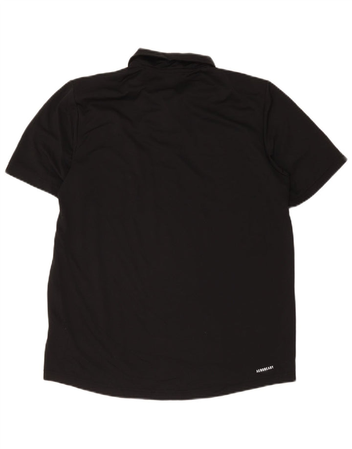 Polo Adidas Aeroready da uomo in poliestere nero medio