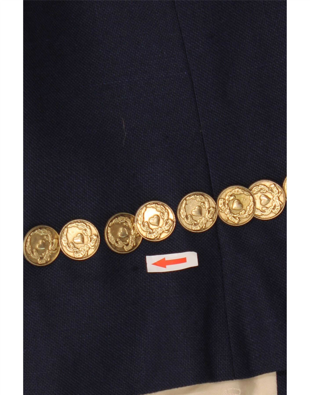 Giacca blazer a maniche corte a 3 bottoni da donna Moschino UK 14 grande blu navy