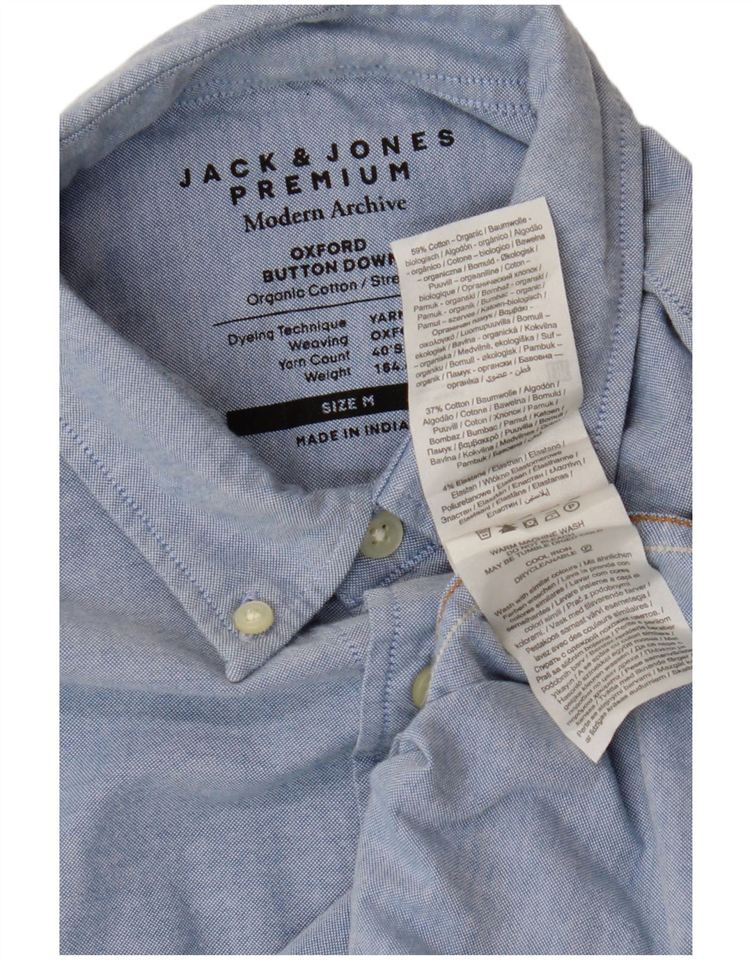 Camicia da uomo Jack & Jones in cotone blu medio