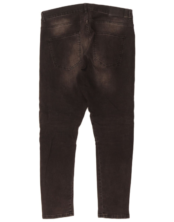 Jeans skinny da uomo Zara EU 46 XL W36 L31 Nero