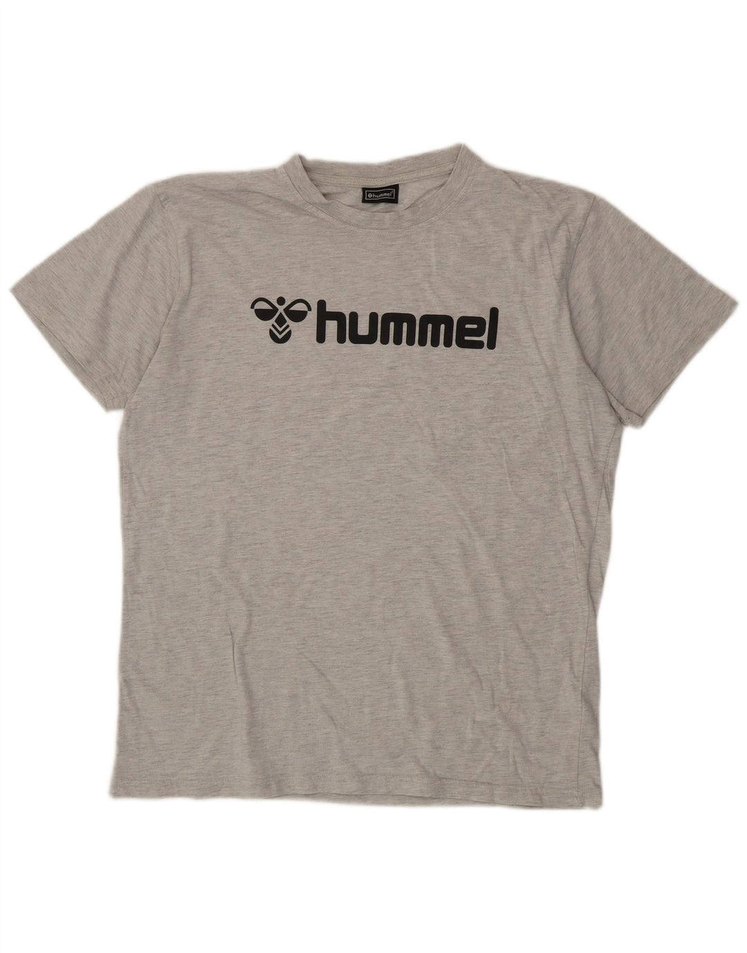 T-shirt grafica da uomo Hummel Top grande in cotone grigio