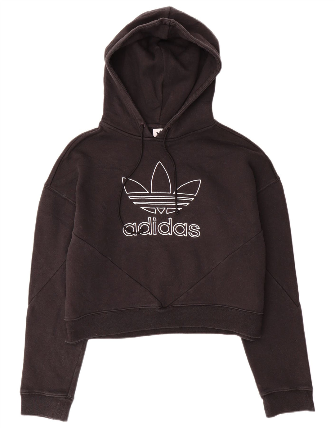 Felpa con cappuccio grafica oversize da donna ADIDAS UK 10 piccola in cotone nero