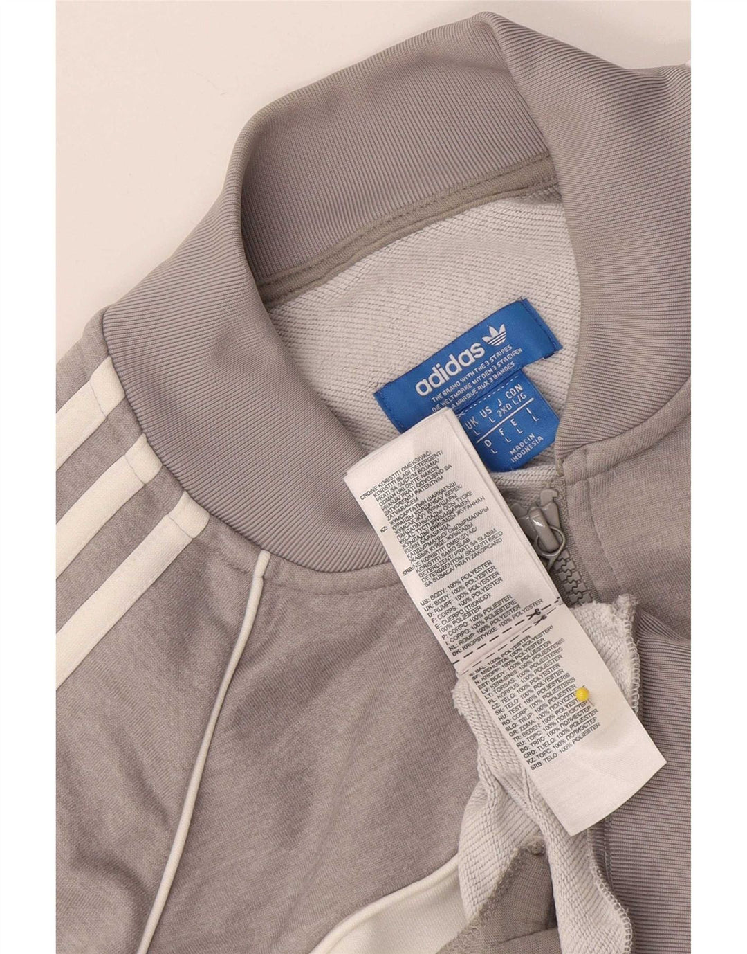 Giacca da ginnastica da uomo Adidas Large in poliestere color block grigio