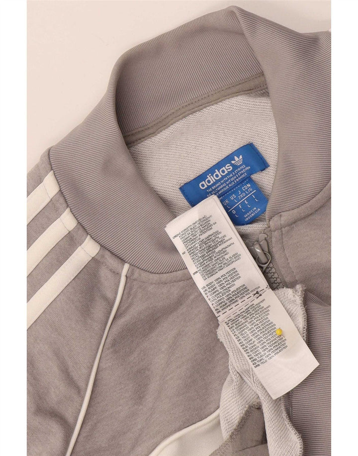 Giacca da ginnastica da uomo Adidas Large in poliestere color block grigio