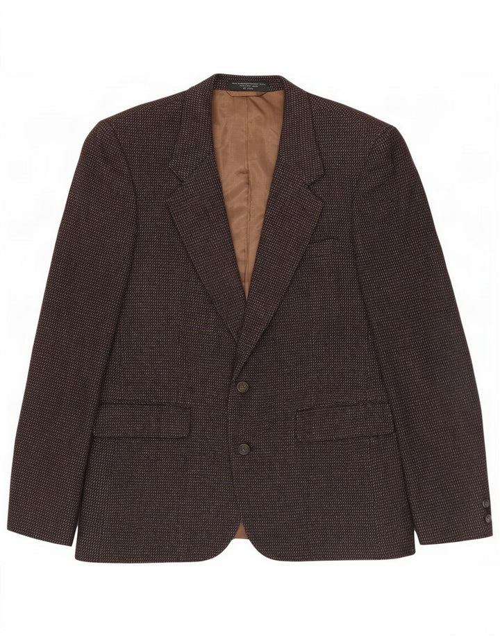 Giacca blazer da uomo a 2 bottoni Anralfo Orsini UK 40 grande marrone screziato
