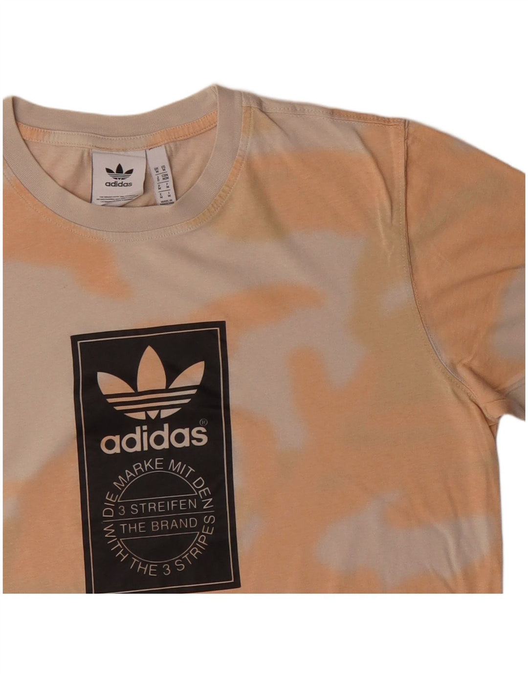 T-shirt grafica da uomo Adidas Top in cotone tie-dye arancione medio