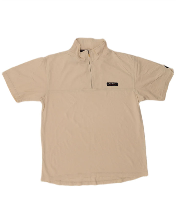 T-shirt Reebok da uomo con zip e collo XL Beige