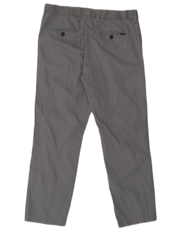 Pantaloni da abito regolari dritti da uomo Marks & Spencer W34 L29 cotone blu