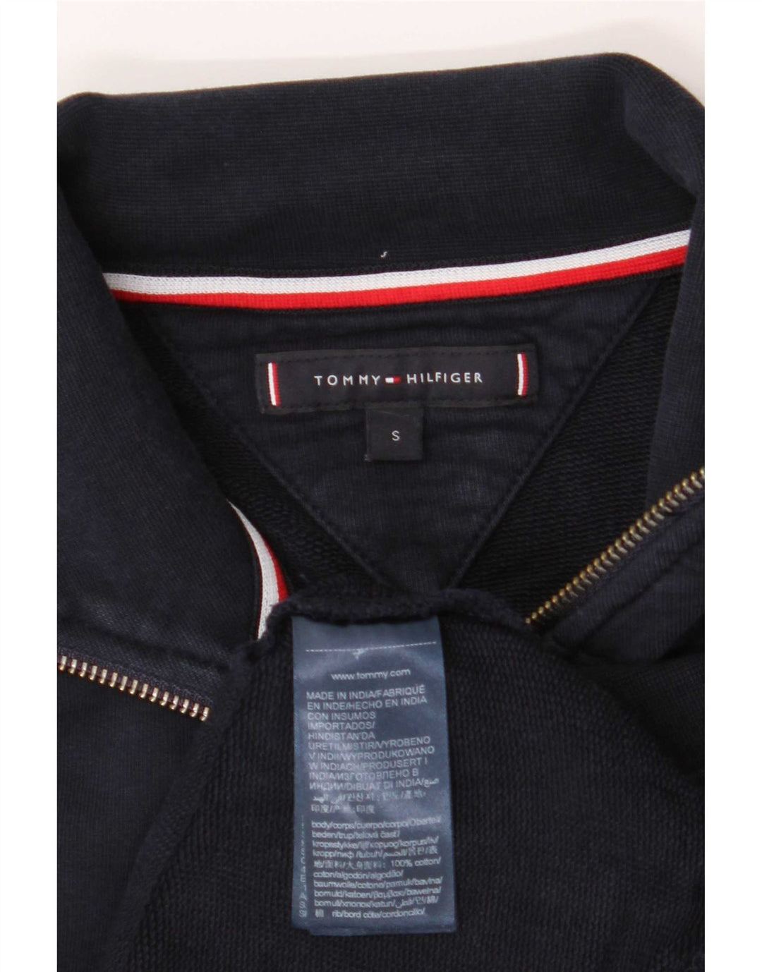 Giacca da ginnastica da uomo Tommy Hilfiger piccola in cotone blu navy