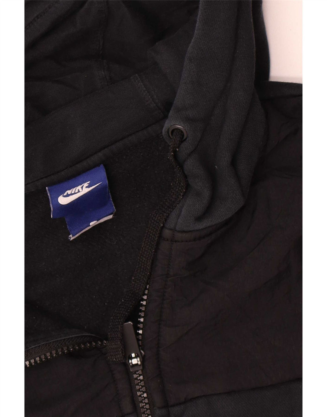 Felpa con cappuccio e zip grafica Nike da uomo in cotone nero medio