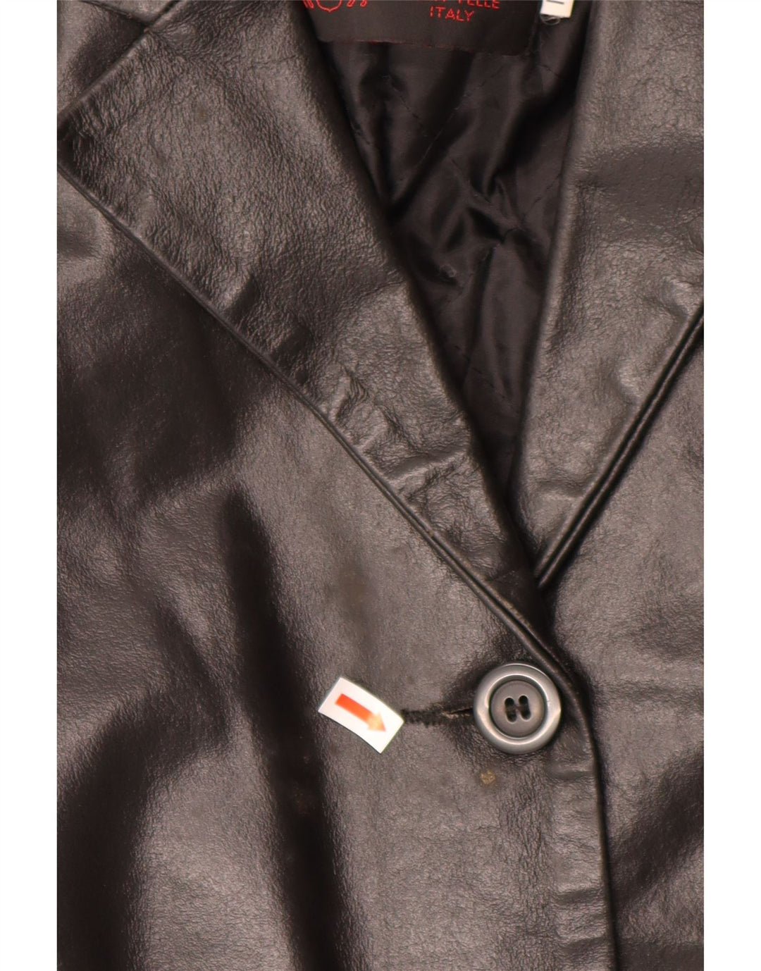 VINTAGE Womens Leather Coat UK 12 Medium Black Leather