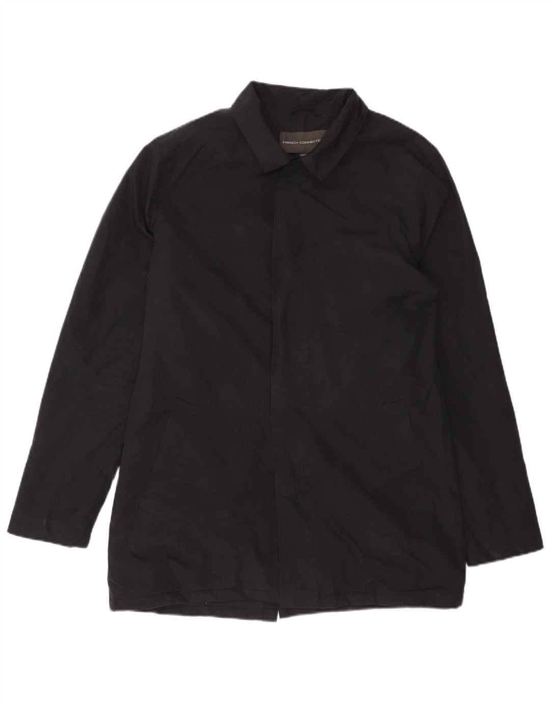 Cappotto da uomo French Connection UK 40 grande poliestere blu navy