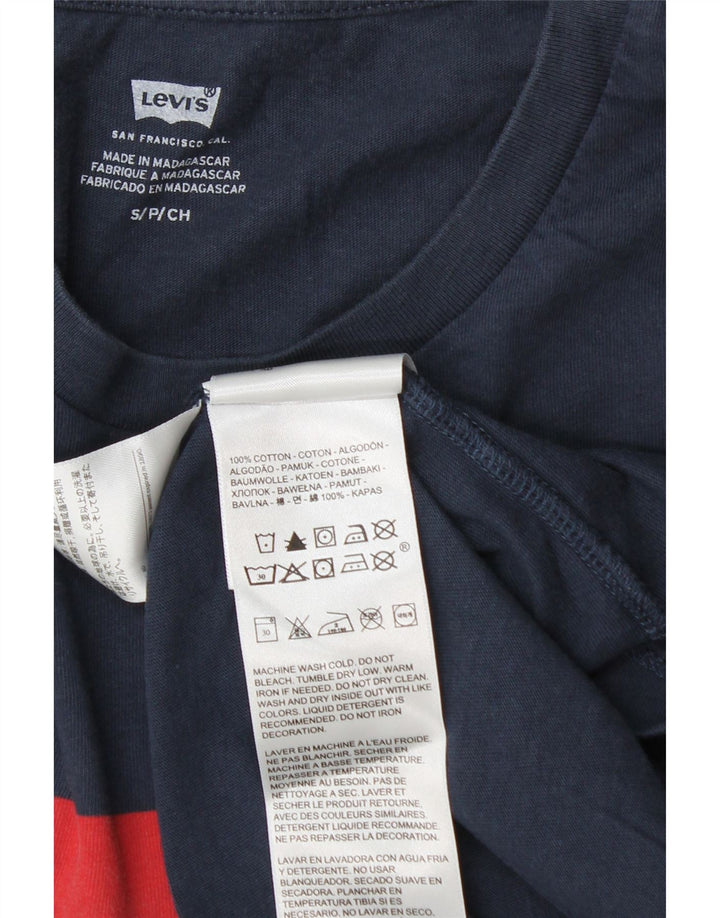 T-shirt grafica da uomo Levi's Top Small in cotone blu navy