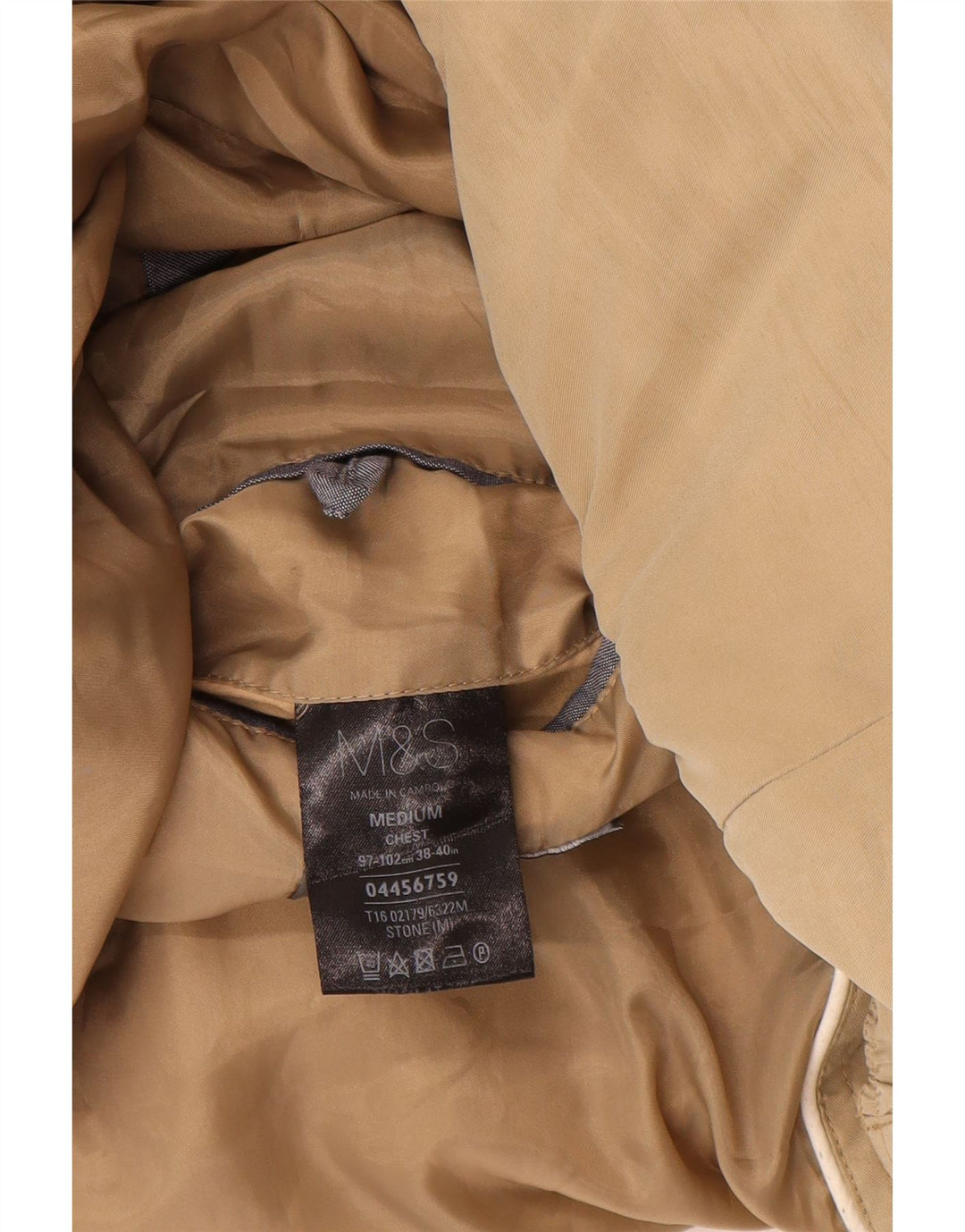 Giubbotto bomber da uomo Marks & Spencer UK 38 Poliammide beige medio