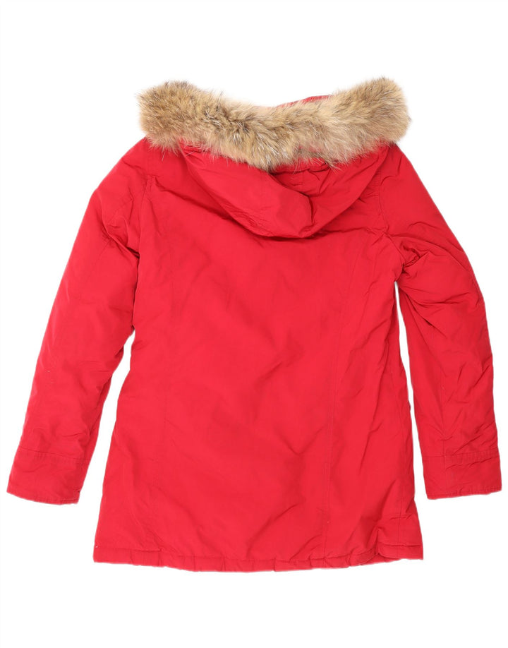 Giacca a vento con cappuccio per ragazze Woolrich 13-14 anni Rosso