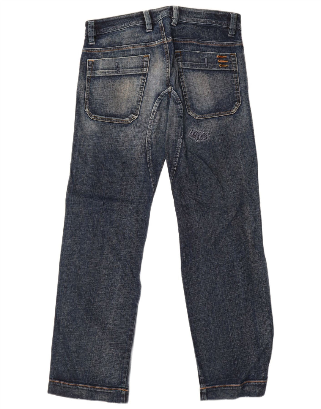 Jeans dritti invecchiati da uomo Diesel W31 L32 in cotone blu