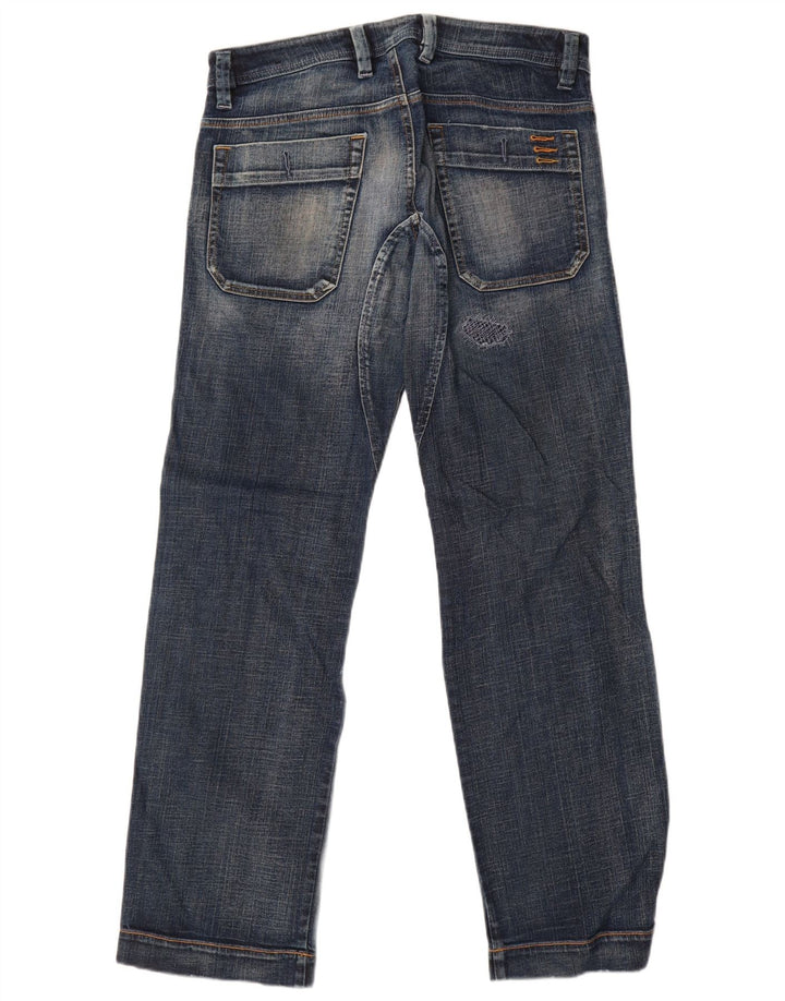 Jeans dritti invecchiati da uomo Diesel W31 L32 in cotone blu