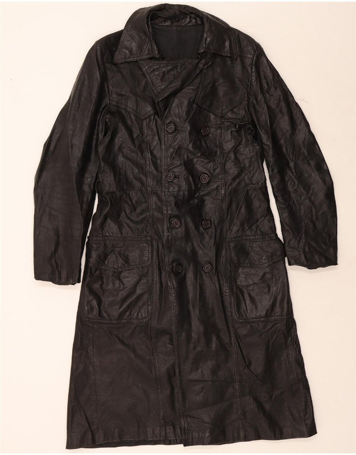 VINTAGE Womens Leather Coat IT 50 XL Black Leather Vintage Vintage and Second-Hand Vintage from Messina Hembry 