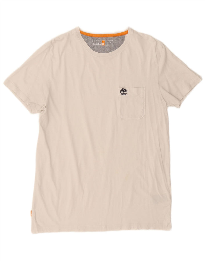 T-shirt da uomo slim fit Timberland Top in cotone bianco medio