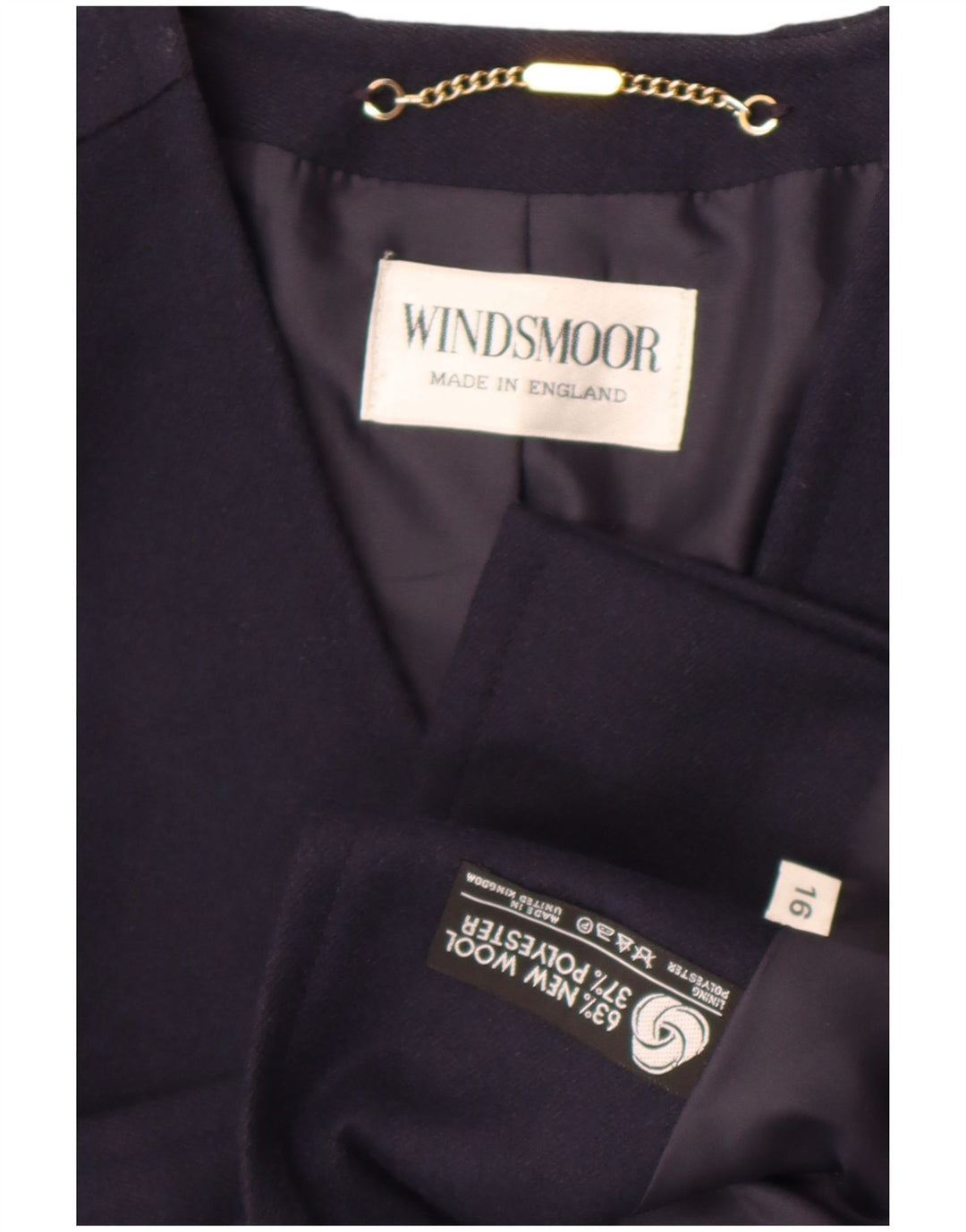 Giacca blazer doppiopetto da donna Windsmoor UK 16 grande blu navy