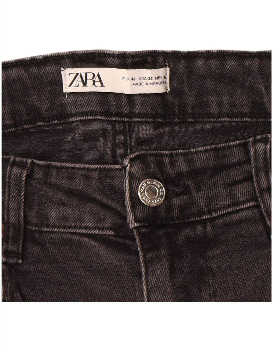 Pantaloncini di jeans da uomo ZARA EU 46 XL W36 cotone grigio