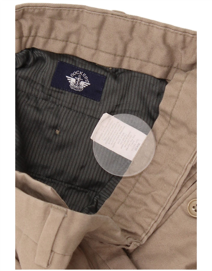 DOCKERS Mens Straight Chino Trousers W30 L30 Beige Polyester
