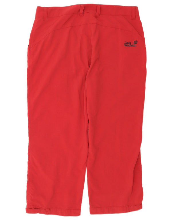 Pantaloni Capri da escursionismo da donna Jack Wolfskin UK 12/14 Medium W32 L22 Rosso