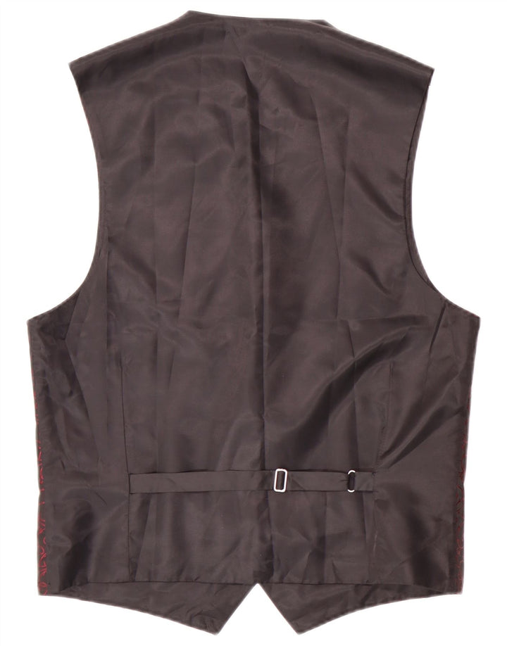 Gilet da donna vintage EU 38 poliestere medio nero con motivi cachemire