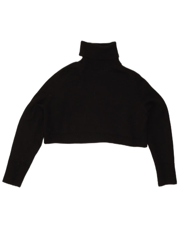 Maglione corto da donna Zara con collo alto, UK 14, viscosa nera media