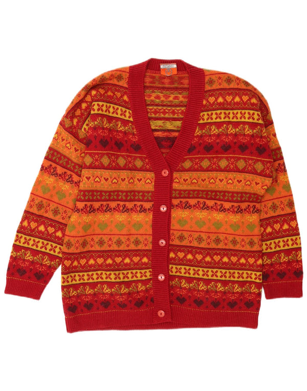 Maglione cardigan da donna Stefanel UK 16 Large Fair Isle multicolore