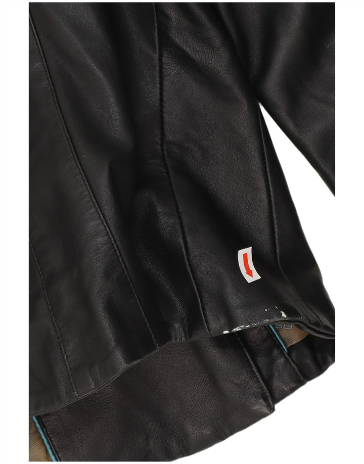 Giacca da motociclista in pelle da donna ASHWOOD UK 8 piccola in pelle nera