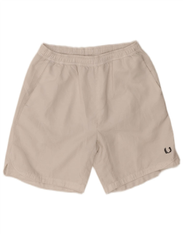 Pantaloncini sportivi da uomo con vestibilità regolare Fred Perry, poliestere bianco medio