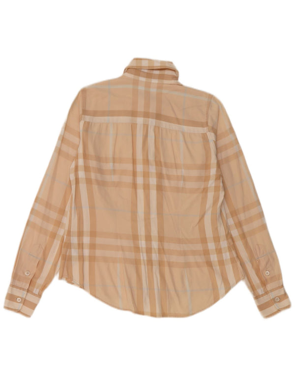 BURBERRY Womens Shirt UK 6 XS Beige Check Cotton