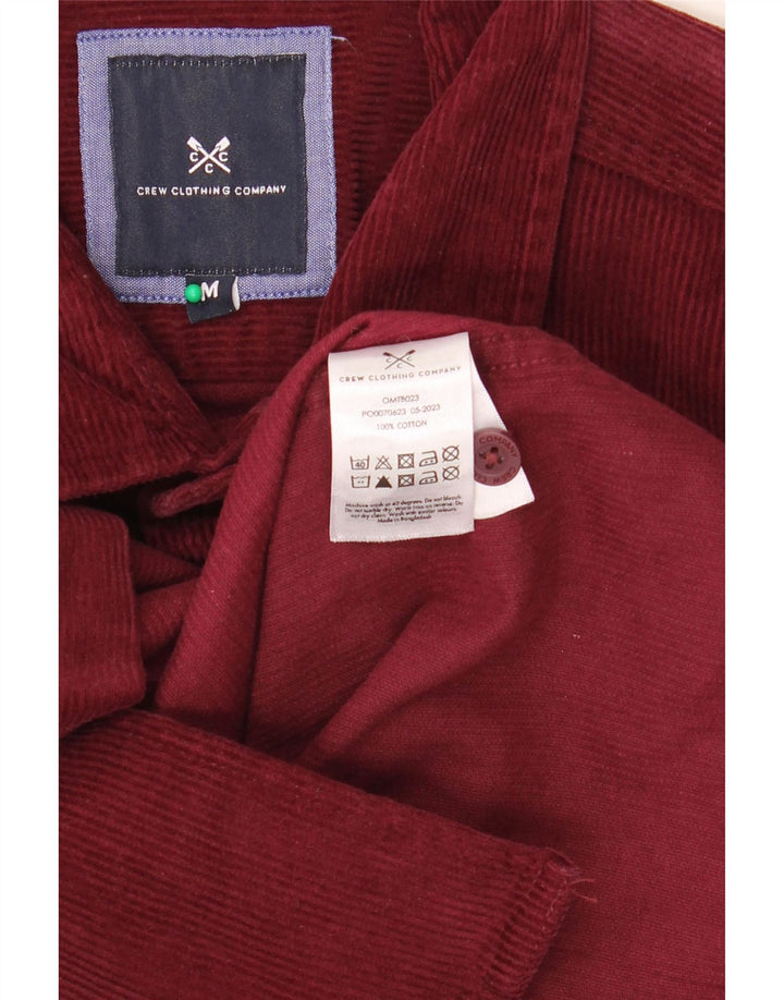 CREW CLOTHING Camicia da uomo in velluto a coste in cotone bordeaux medio