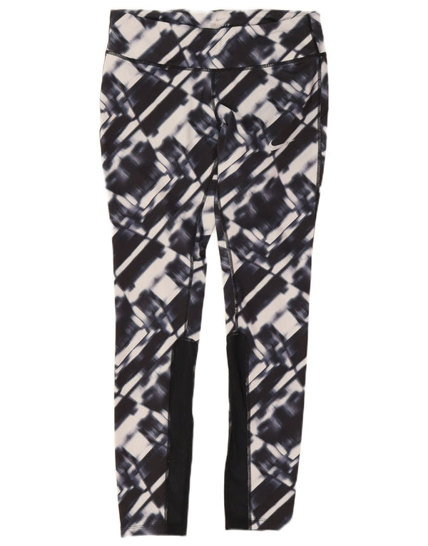 Leggings Nike Dri Fit da donna UK 12 poliestere geometrico blu navy medio