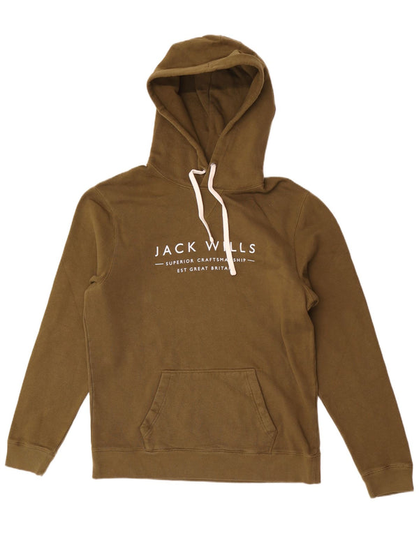 Maglione con cappuccio grafico da uomo Jack Wills grande in cotone kaki