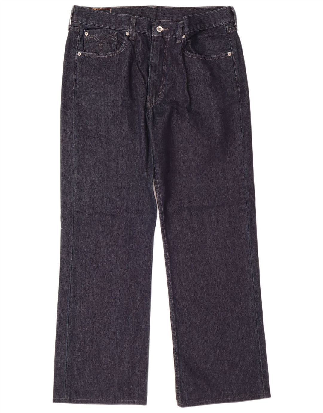 LEVI'S Mens 506 Straight Jeans W36 L29 Navy Blue Cotton