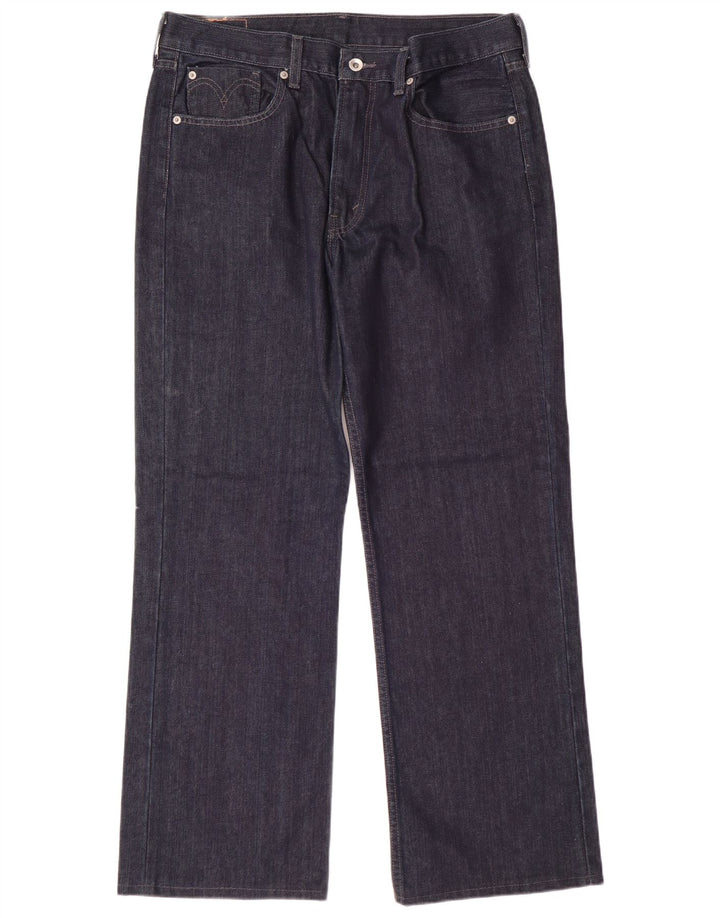 LEVI'S Mens 506 Straight Jeans W36 L29 Navy Blue Cotton