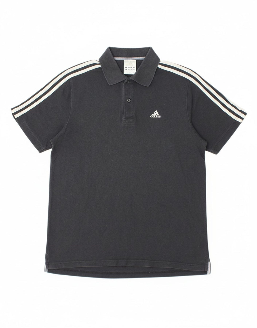 ADIDAS Mens Polo Shirt Medium Black Cotton