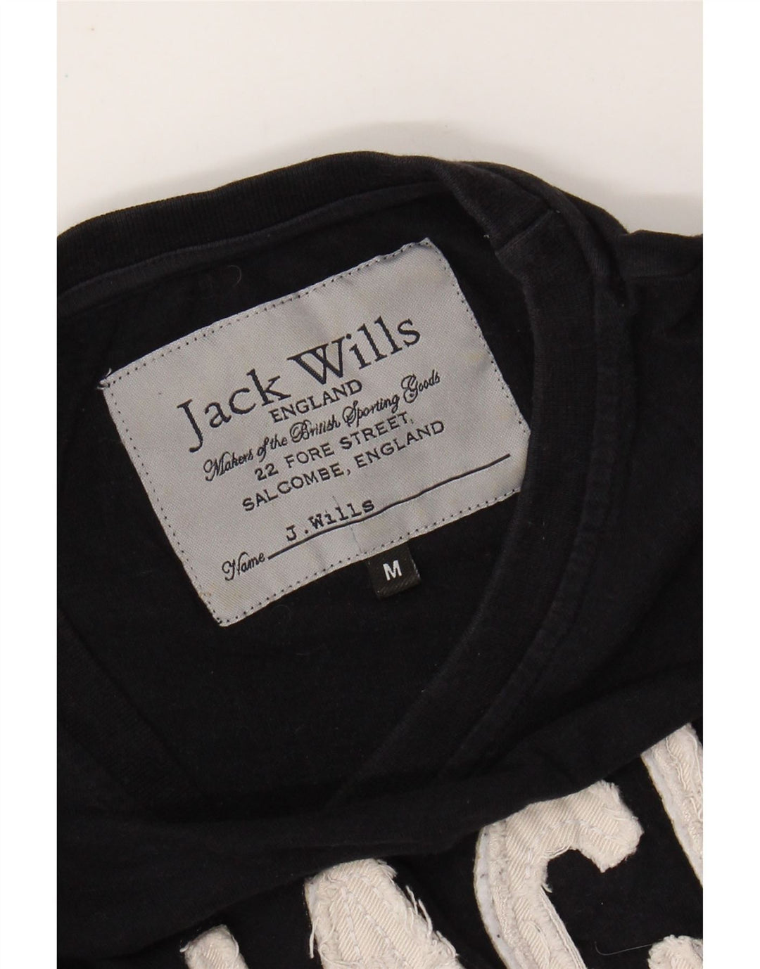 JACK WILLS T-shirt grafica da uomo Top in cotone nero medio