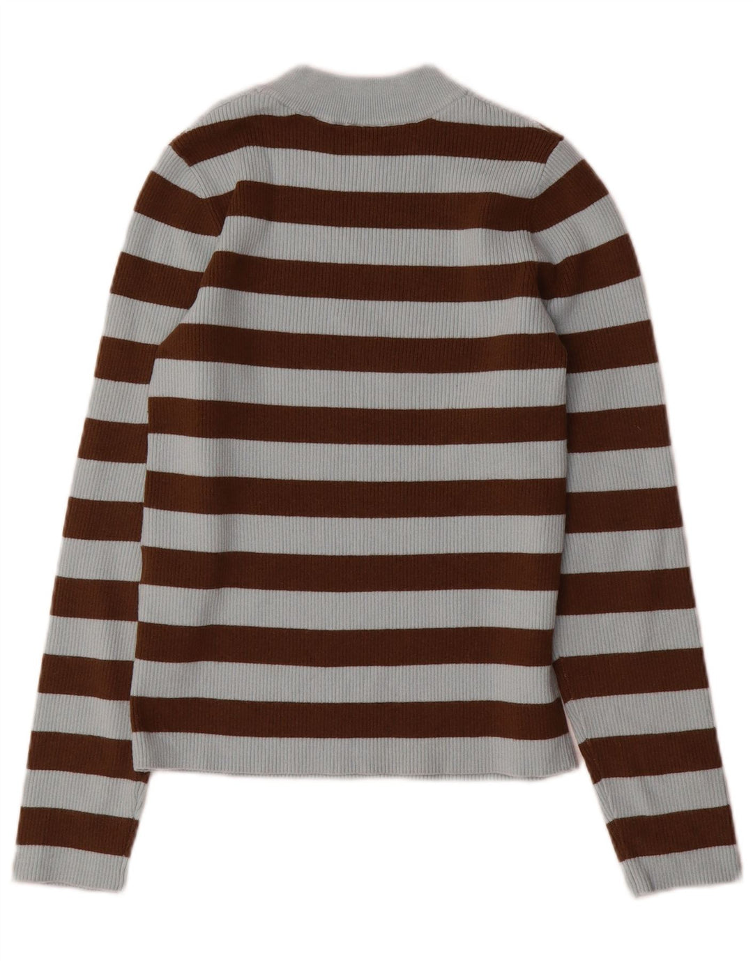 Maglione maglione girocollo da donna Levi's UK 12 Acrilico a strisce blu medio