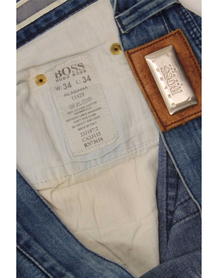Jeans dritti da uomo Hugo Boss W34 L28 cotone blu