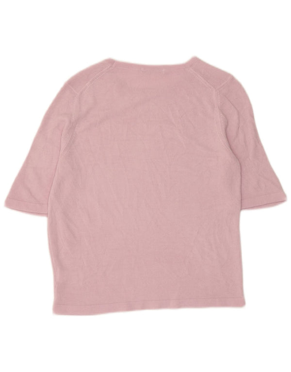 Marks & Spencer Top da donna manica 3/4 UK 10 piccolo acrilico viola