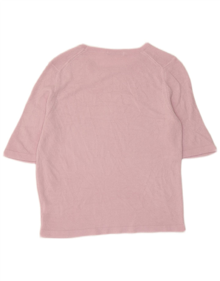 Marks & Spencer Top da donna manica 3/4 UK 10 piccolo acrilico viola