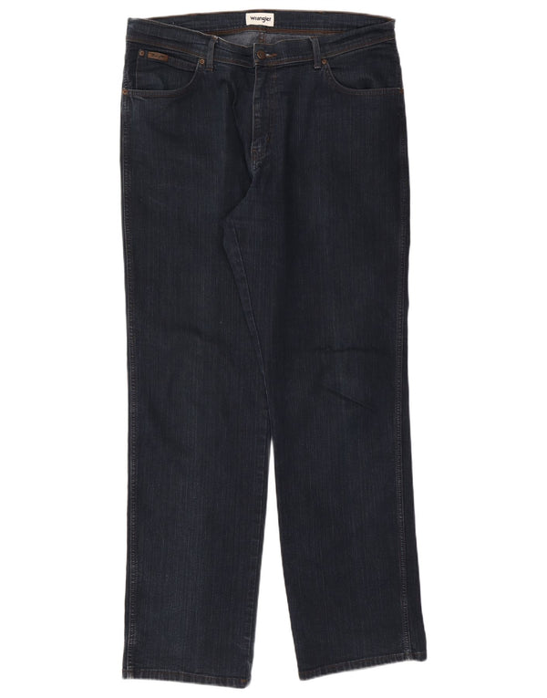 Jeans dritti da uomo Wrangler Texas W38 L34 cotone blu navy